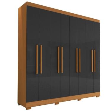 Imagem de Guarda Roupa Casal Dubai 8 Portas 240 Cm Cinamomo Grafite Armoveis