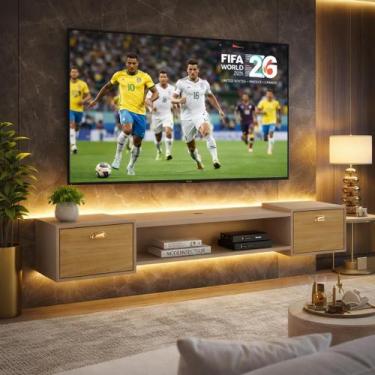 Imagem de Rack suspenso para TV ate 75 com nicho 1.80 leão - Casauau, FENDI/HANO