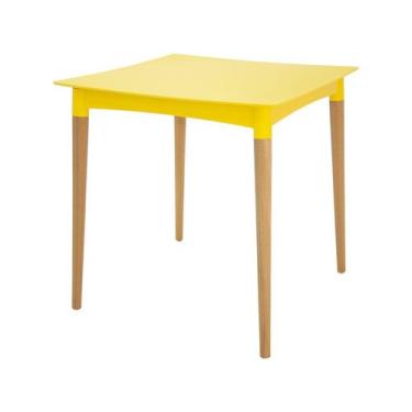 Imagem de Mesa Tramontina Diana 70x70cm Amarelo Pernas de Madeira