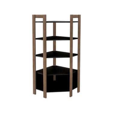 Imagem de Estante de Canto com 5 Prateleiras 70x165cm Preto Tecno Mobili, Preto 