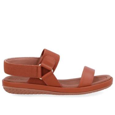 Imagem de Sandalia usaflex em couro elastico ref ao25002 feminino, Marrom, 35
