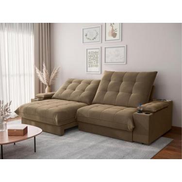 Imagem de Sofá Thor 2,10cm com Super Pillow e Molas Ensacadas Veludocristal- NET