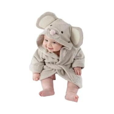 Imagem de Roupão De Banho Infantil Unissex De Algodão Com Capuz, Pijama Macio, C