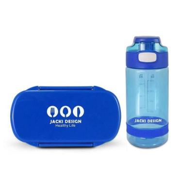 Imagem de Conjunto Pote P/ Lanche 450ml E Garrafa 550ml Azul - JACKI DESIGN