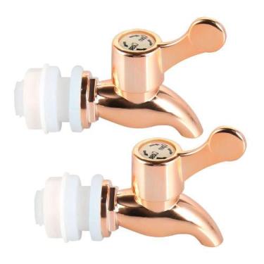 Imagem de Kit 2 Torneiras Para Suqueira Dispenser Plástico Rosé Gold Luxo Filtro
