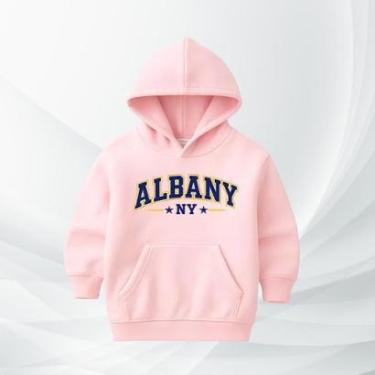 Imagem de Blusa de Moletom Infantil Albany NY com Capuz Flanelada Moleton Conforto Premium Estilo Streetwear-Unissex