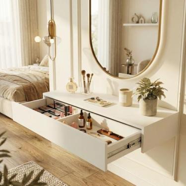 Imagem de Penteadeira Camarim Suspensa com Gaveta Organizador para Maquiagem Cas