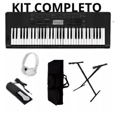 Imagem de Kit Teclado Musical Casio Ctk 3500 Teclas Sensitivas