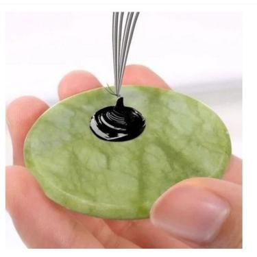 Imagem de Pedra de Jade para Alongamento de Cílios Cola Design para Depositar Cola e Manter Resfriada Verde OEM