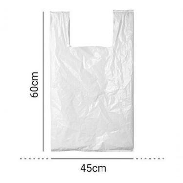 Imagem de Sacola Plástica 45x60 em Polietileno 100% Reciclado Alta Resistência Branca Pacote 5KG Higipack