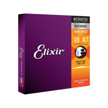 Imagem de Encordoamento Para Violão .010 Light Bronze Nanoweb 11152 Elixir
