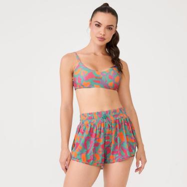 Imagem de Short Soltinho Com Pregas Estampa Vibrant Poliamida Soft Donna Carioca-Feminino