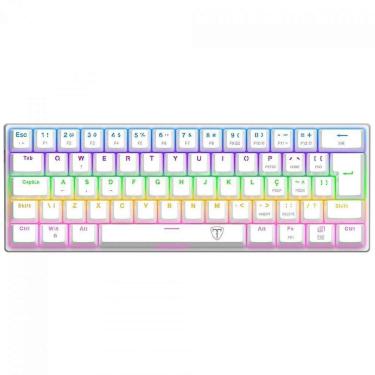 Imagem de Teclado Mecânico Gamer T-Dagger Arena, Rainbow, Switch Brown, 60%, ABNT2, Branco - Branco - Unissex-Unissex