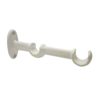 Imagem de Suporte para Cortina Duplo Prátiko para Instalação de Cortinas com Kit de Buchas e Parafusos 6 Branco Bella Arte