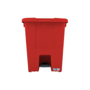 Imagem de Lixeira Quadrada Com Pedal De Plástico 15 L Vermelha - PREMIUM