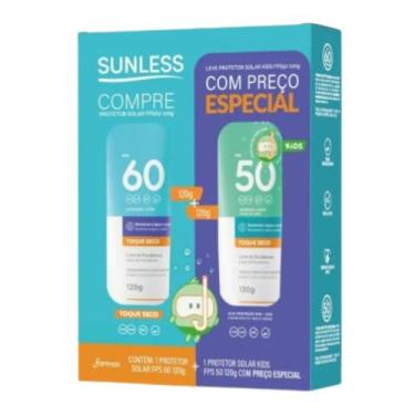 Imagem de Kit Sunless Protetor Adulto FPS60 120g + Kids FPS50 120g - FARMAX