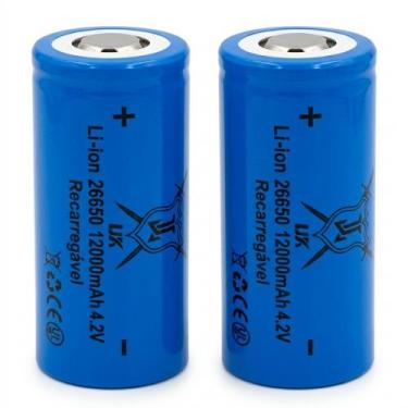Imagem de Kit 2 Baterias Recarregável 26650 4.2v 12000mah Lanterna Qualidade Pre