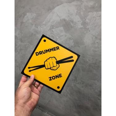 Imagem de Placa Decorativa P Bateristas Drummer Zone - Pandesivo