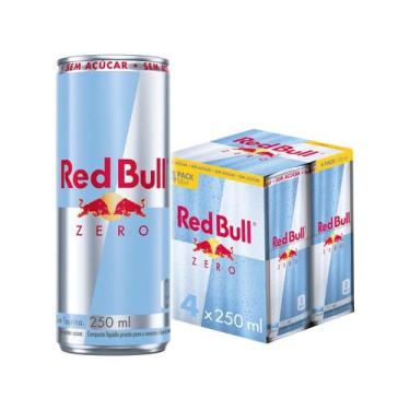 Imagem de Bebida Energética Red Bull Zero 250ml 4 Unidades, Zero