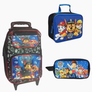 Imagem de Mochila Infantil Escolar Menino de Rodinha Bolsa Masculina Patrulha Ca