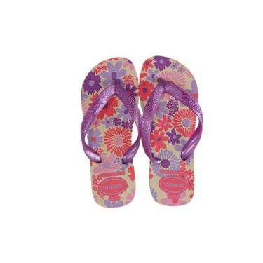 Imagem de Chinelo Havaianas Infantil Flores Buttercream 4000052, Buttercream, 29