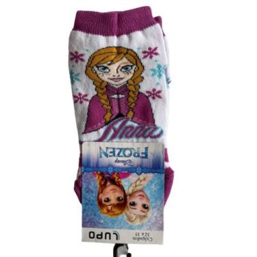 Imagem de Meia Lupo Infantil Disney Frozen Meninas Cano Médio Punho Soft, 2380, 