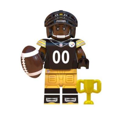 Imagem de Boneco jogador futebol americano bloco de montar, STEELERS