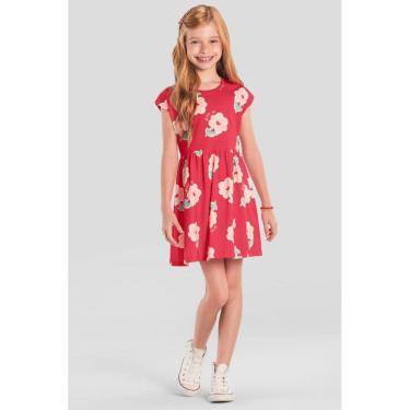 Imagem de Vestido infantil menina de florzinhas Brandili -Vermelho