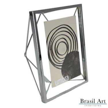 Imagem de Porta-Retrato Prisma 10x15 - Prata - umbra