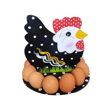 Imagem de Porta Ovos Ovo Modelo Galinha - mdf Adesivado - Decore Casa