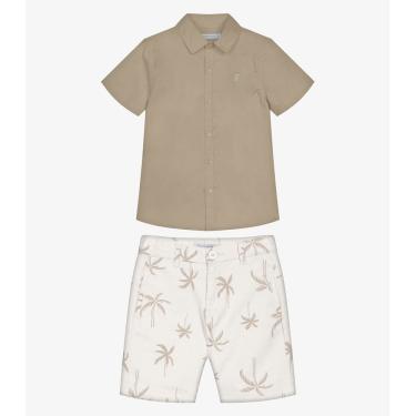 Imagem de Conjunto Infantil Camisa Com Bermuda Trick Nick Marrom