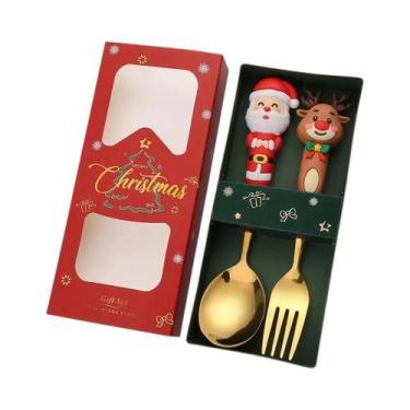 Imagem de Conjunto De Garfo E Colher De Aço Inoxidável Para Natal 2/4/6 Peças, U