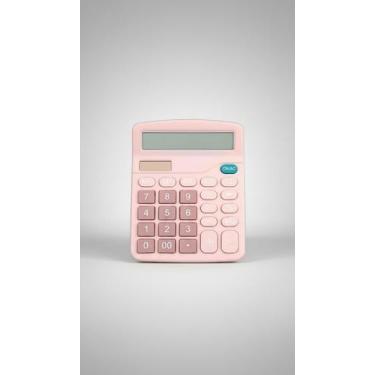 Imagem de Calculadora de Mesa Grande 12 Dígitos Rosa - Congratulations Store