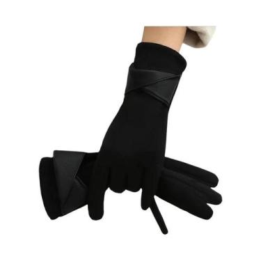 Imagem de Luvas Femininas De Inverno Quentes Com Forro De Lã E Tela Sensível Ao 