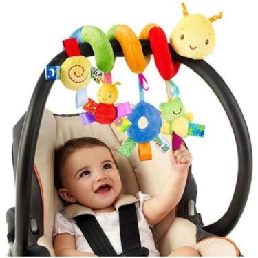 Imagem de Brinquedo de Pelúcia para Carrinho de Bebê Weesey Formato Espiral com Chocalhos Estimula os Sentidos Casa