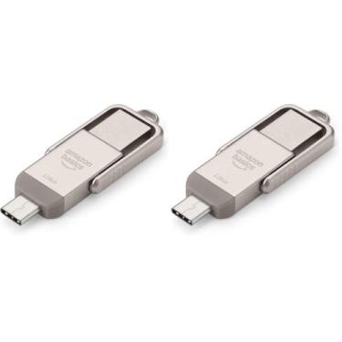 Imagem de Pen Drive Amazon Basics 128 GB Dual Port  Pacote com 2 unidades