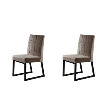 Imagem de Conjunto com 2 Cadeiras Atena I Cinza Claro 98 cm