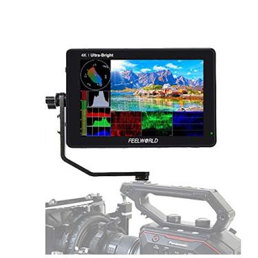 Imagem de FEELWORLD LUT7S 7" 3D LUT 4K HDMI e SDI Monitor 2200 nits Tela sensível ao toque DSLR Câmera Monitor de campo com histograma VectorScope da Onda