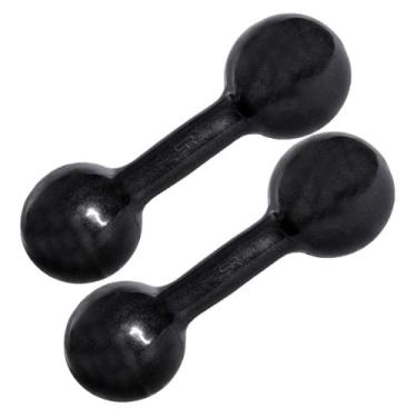 Imagem de Par Halter Bola Emborrachado 10 Kg - Peso Musculação 10kg
