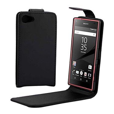 Imagem de Capa ultra fina com fecho magnético vertical em couro PU para Sony Xperia Z5 Compact / Z5 Mini / E5803 / E5823 (preto) Capa traseira para telefone (cor preta)