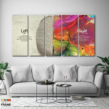 Imagem de Quadro Decorativo 5 peças Medicina Cerebro 140x65