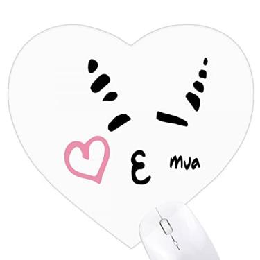 Imagem de Mouse pad Art Deco de coração com mapa Sheep Kiss Tapete de borracha para escritório