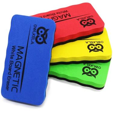 Imagem de Borracha magnética para quadro branco, borrachas para quadro de borracha a seco, borrachas para quadro branco, borrachas de quadro branco para sala de aula de crianças, pacote com 4, perfeito para uso em sala de aula, casa, faculdade e escritório