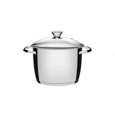 Imagem de Caldeirão Tramontina Allegra em Aço Inox com Fundo Triplo e Tampa de Vidro 20 cm 4,4 L Tramontina