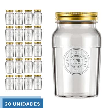 Imagem de 20 Pote Americano Mantimento Café Vidro Vintage 1,5L Nadir