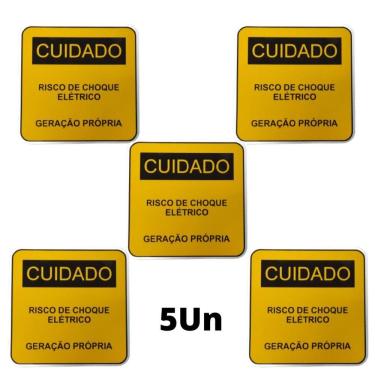 Imagem de Placa Cuidado - Geração Própria  - Padrão CPFL Tam 13x13 CA 5un