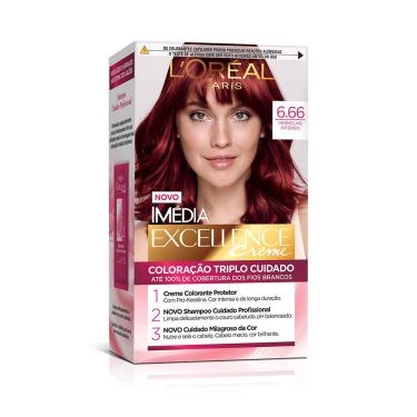 Imagem de L`Oréal Imédia Excellence Coloração Creme - 6.66 Vermelho Acetinado