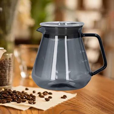 Imagem de Jarra de vidro de reposição, cafeteira cinza galvanizada de vidro de borossilicato alto cafeteira manual para cozinha de casa(500ml)