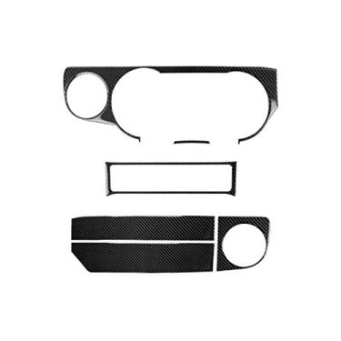 Imagem de FINMOKAL 2009-13 Apto Para Ford Mustang Fibra De Carbono Painel De Painel Interior Guarnição 6 Peças Preto, Fibra De Carbono