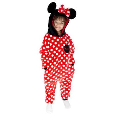 Imagem de Macacão Pijama Minnie Infantil Kigurumi Criança Plush - Zona Criativa